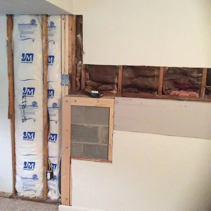 Wall insulation replacement during Basement Flood Cleanup in Jamul